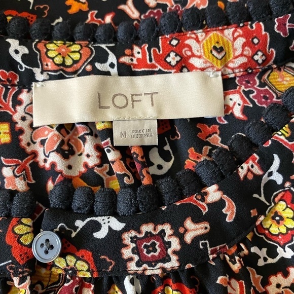 LOFT Print Multicolor Women’s Blouse - Picture 4 of 10